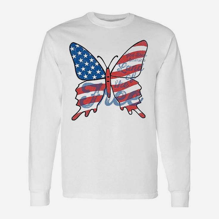 Patriotic Butterfly Youth Unisex Long Sleeve