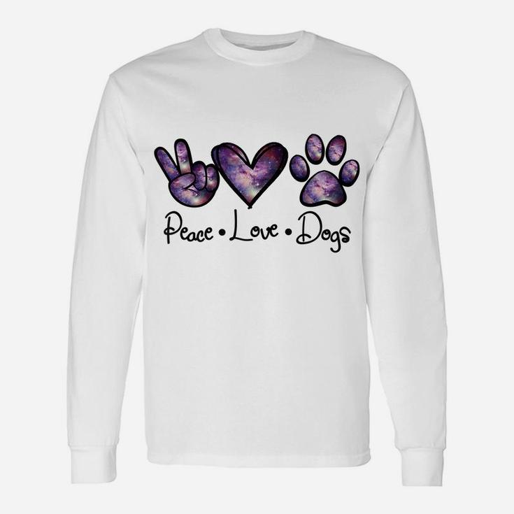 Peace Love Dogs Lover Puppy Paw Dog Funny Dog Lover Unisex Long Sleeve