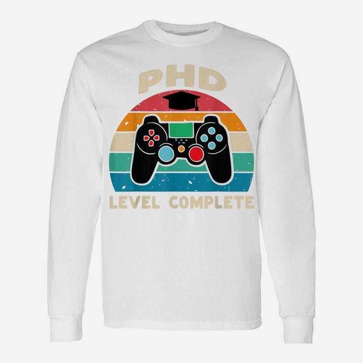 Phd Level Complete Doctorate Graduation Gift For Him Gamer Unisex Long Sleeve