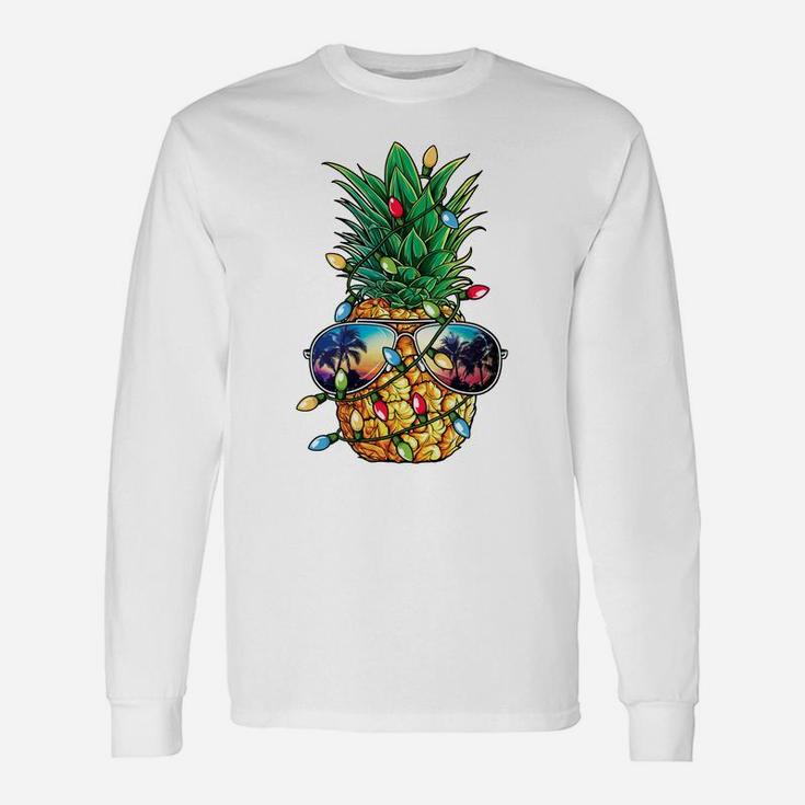 Pineapple Christmas Tree Lights Xmas Men Gifts Sunglasses Sweatshirt Unisex Long Sleeve
