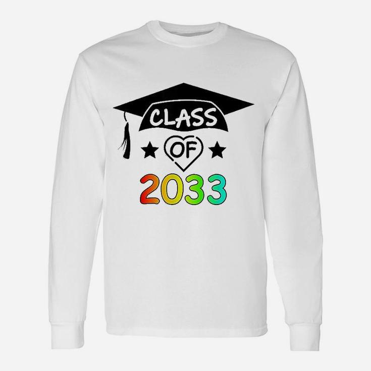 Pre K 12Th Grade Hand Prints Space Graduation Class Of 2033 Unisex Long Sleeve