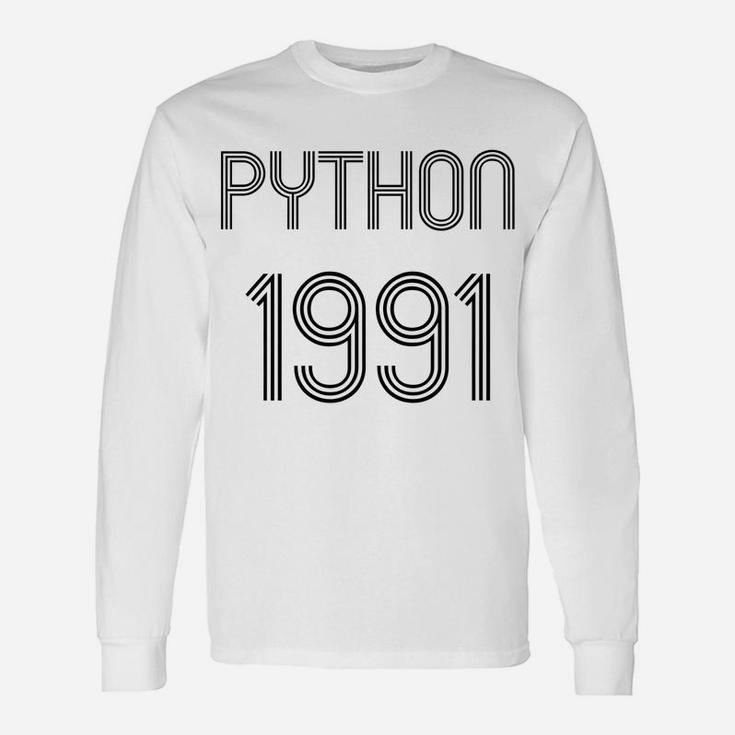 Python Programmer Design 1St Release 1991 Black Retro Text Unisex Long Sleeve