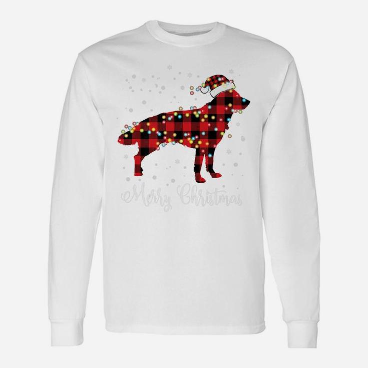 Red Plaid Buffalo German Shepherd Merry Christmas Pajamas Unisex Long Sleeve
