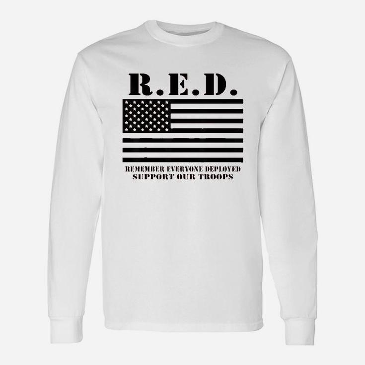 Red Support Our Troops Unisex Long Sleeve