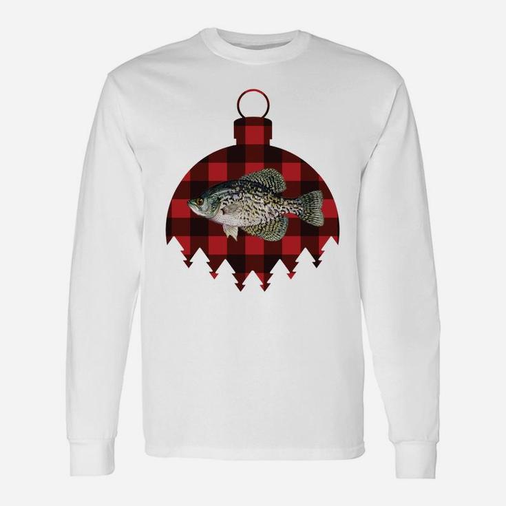 Retro Plaid I'm Dreaming Of A Crappie Christmas Fish Design Sweatshirt Unisex Long Sleeve