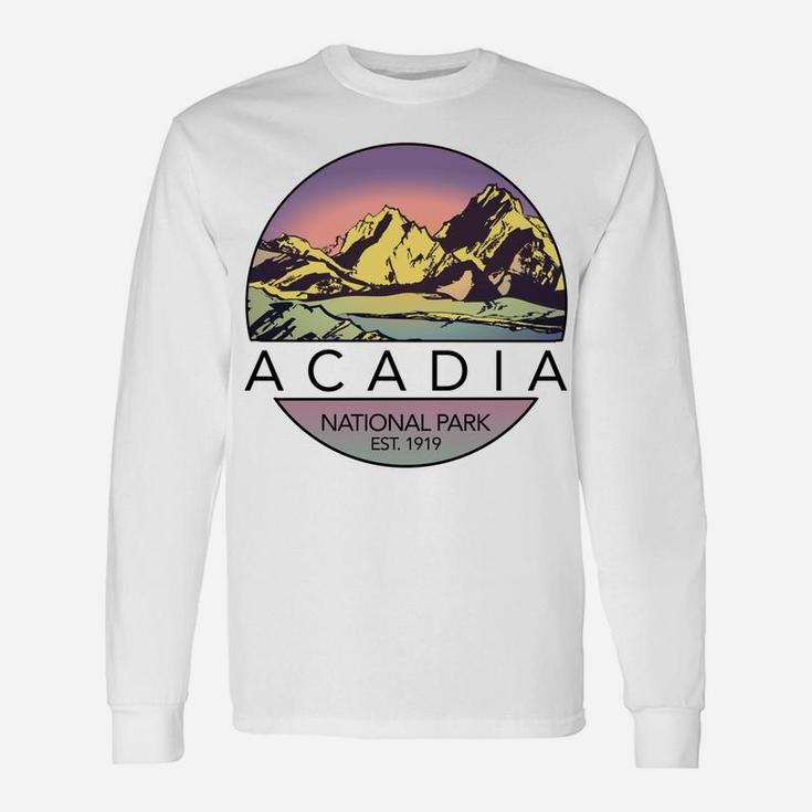 Retro Vintage Acadia National Park Long Sleeve Tee Shirt Unisex Long Sleeve