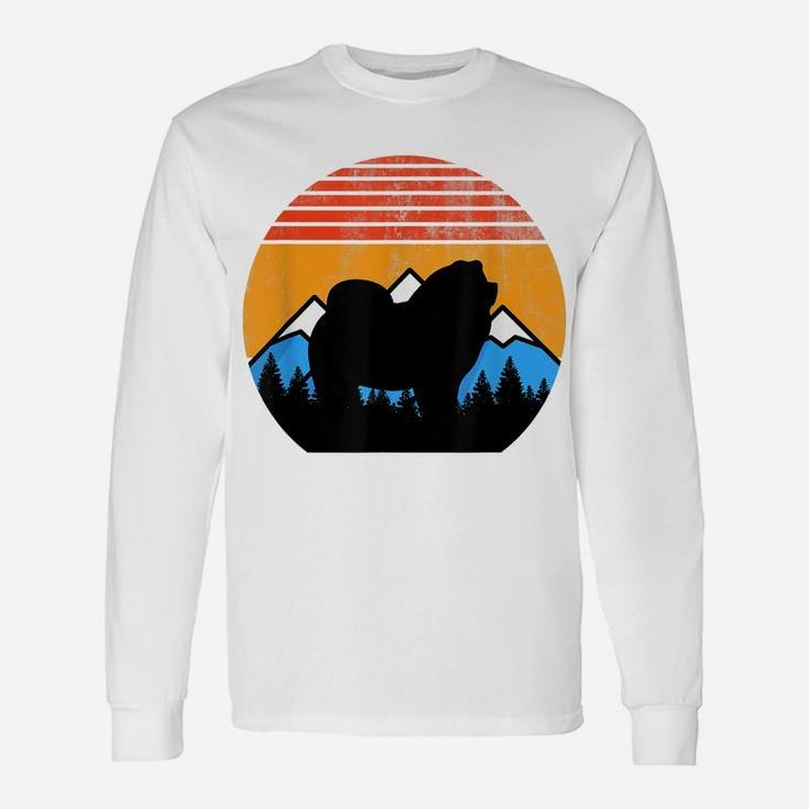 Retro Vintage Distressed Sunset And Mountains Chow Chow Unisex Long Sleeve
