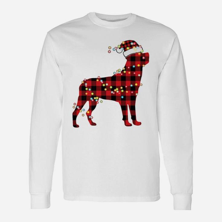 Rottweiler Christmas Red Plaid Buffalo Pajamas Xmas Dog Gift Unisex Long Sleeve
