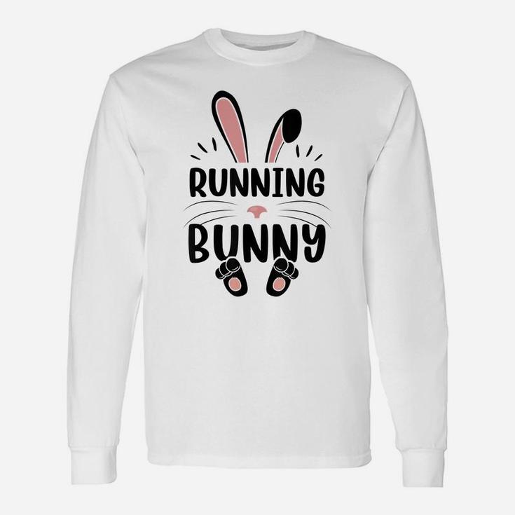 Running Bunny Funny Matching Easter Bunny Egg Hunting Unisex Long Sleeve
