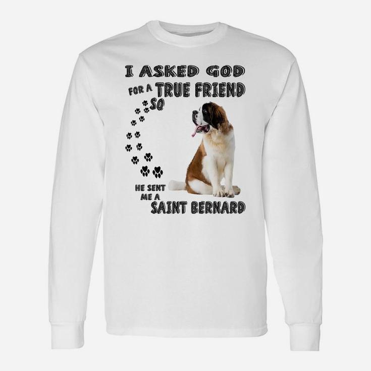Saint Bernard Mom Dad Quote Costume, Cute Alpine Spaniel Dog Sweatshirt Unisex Long Sleeve