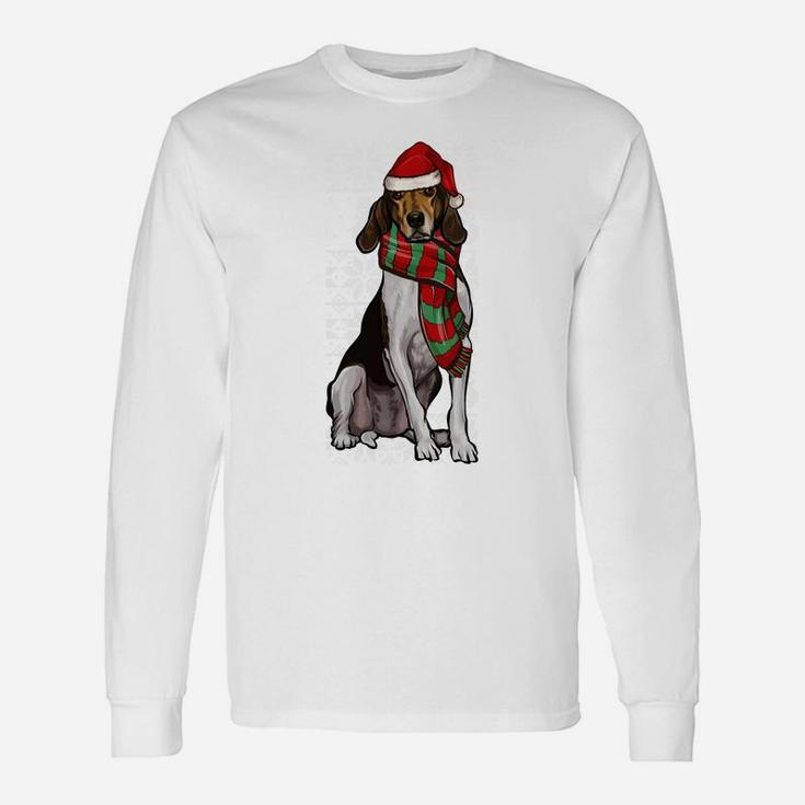 Santa Hat Xmas Treeing Walker Coonhound Ugly Christmas Sweatshirt Unisex Long Sleeve