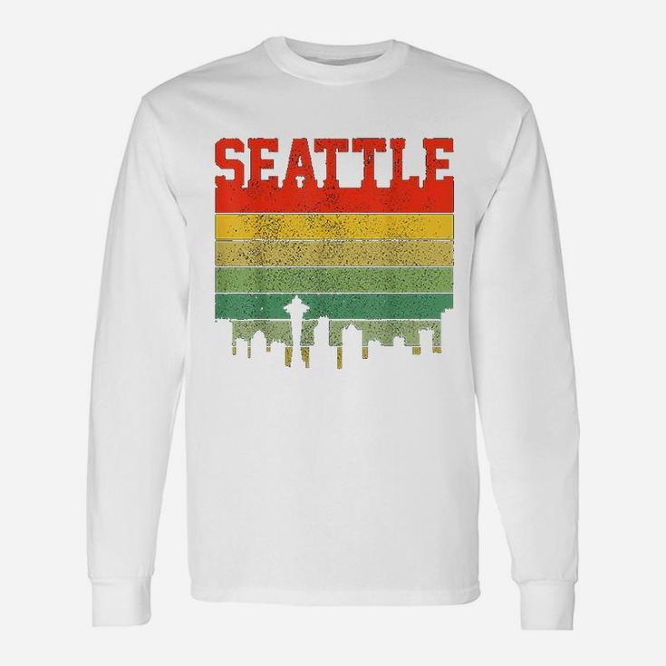 Seattle Skyline Vintage Washington Unisex Long Sleeve