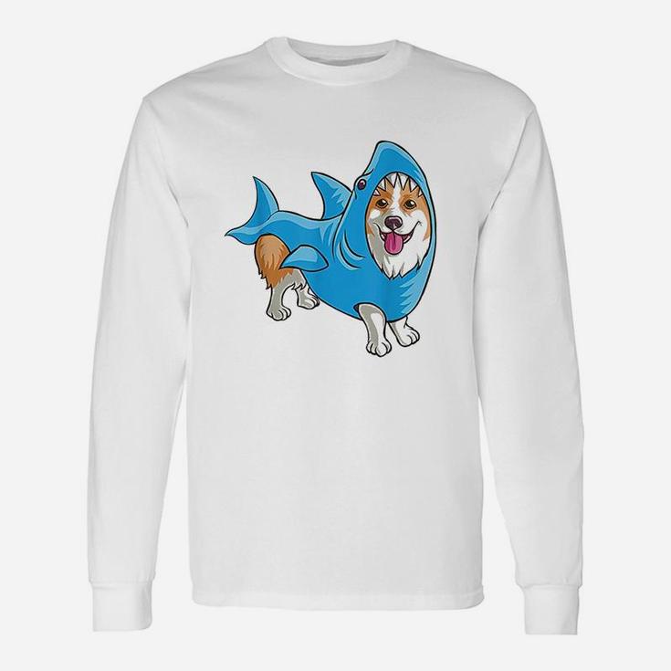 Shark Corgi Funny Dog Suit Puppy Great White Gift Unisex Long Sleeve