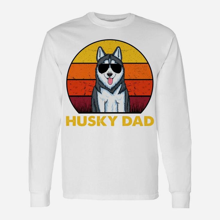 Siberian Husky Dog Dad Sunset Vintage Siberian Husky Dad Sweatshirt Unisex Long Sleeve