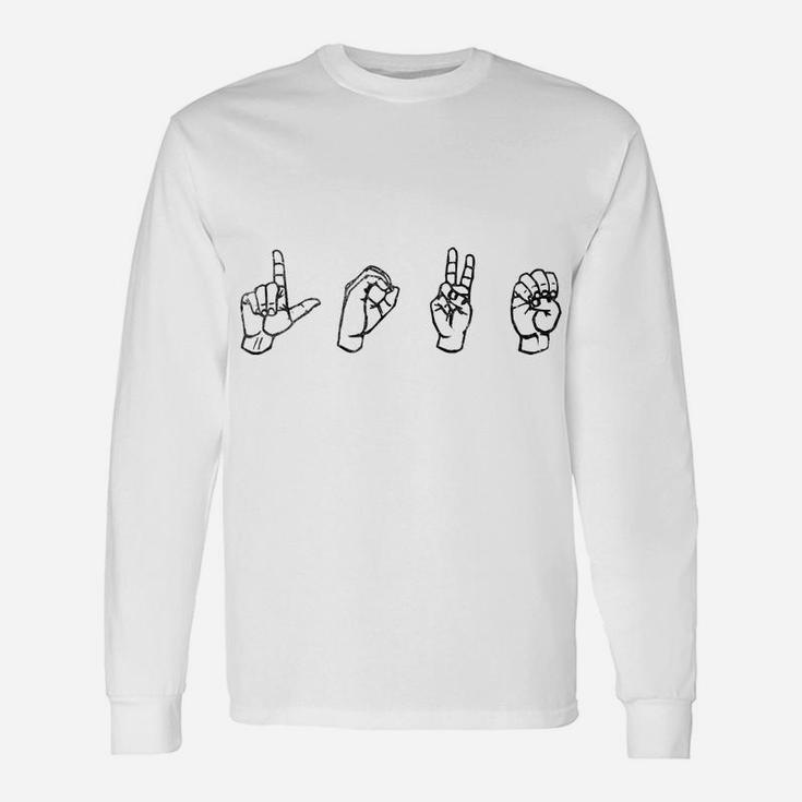 Sign Language Love Signed Asl Valentines Day Long Sleeve T-Shirt