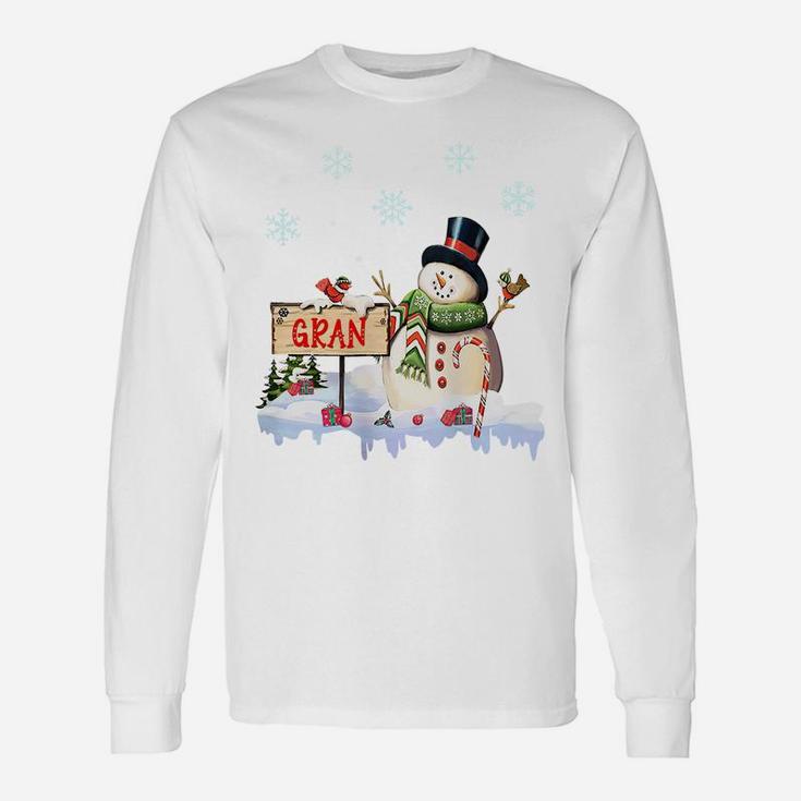 Snowman Gran Freeze Christmas Party Gift Xmas Unisex Long Sleeve