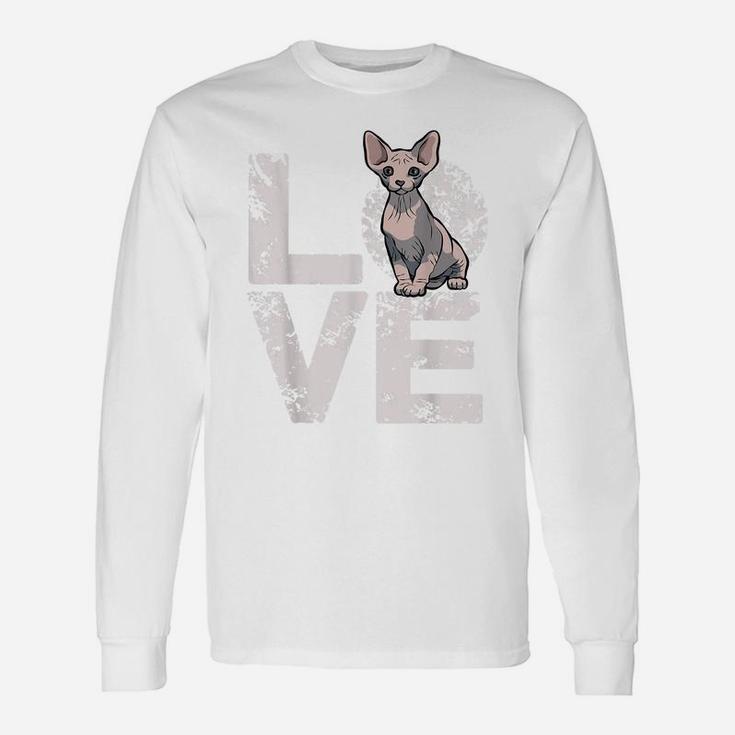 Sphynx Cat Hairless Cat Lovers Owner Valentines Day Gift Unisex Long Sleeve