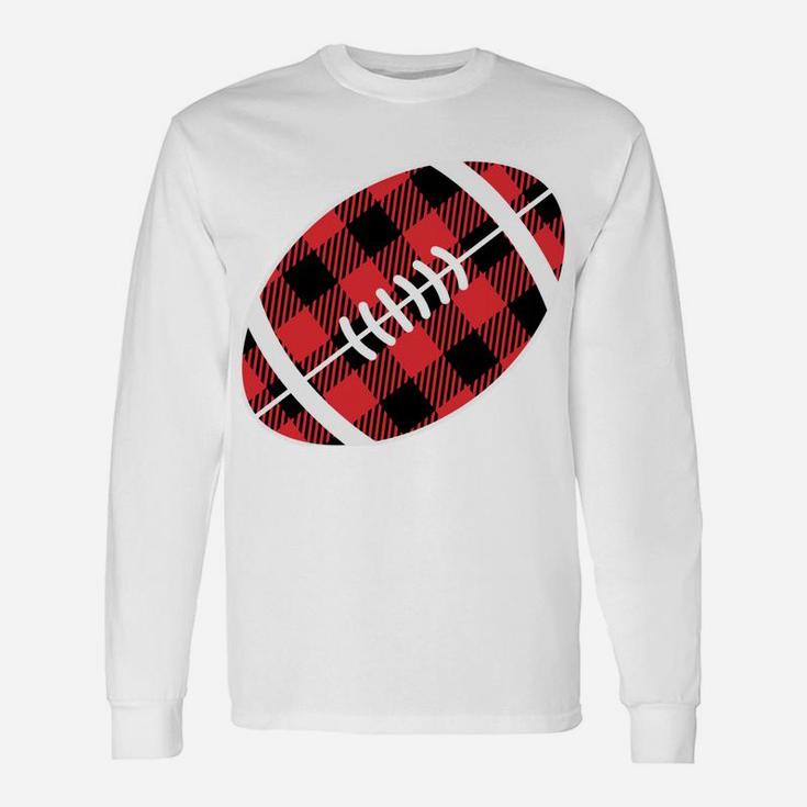 Tis The Season Buffalo Plaid Football Ball Christmas Pajama Sweatshirt Unisex Long Sleeve