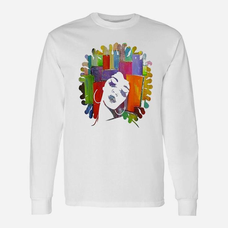 Trendy Afro Strong Melanin Queen With Natural Hair Unisex Long Sleeve