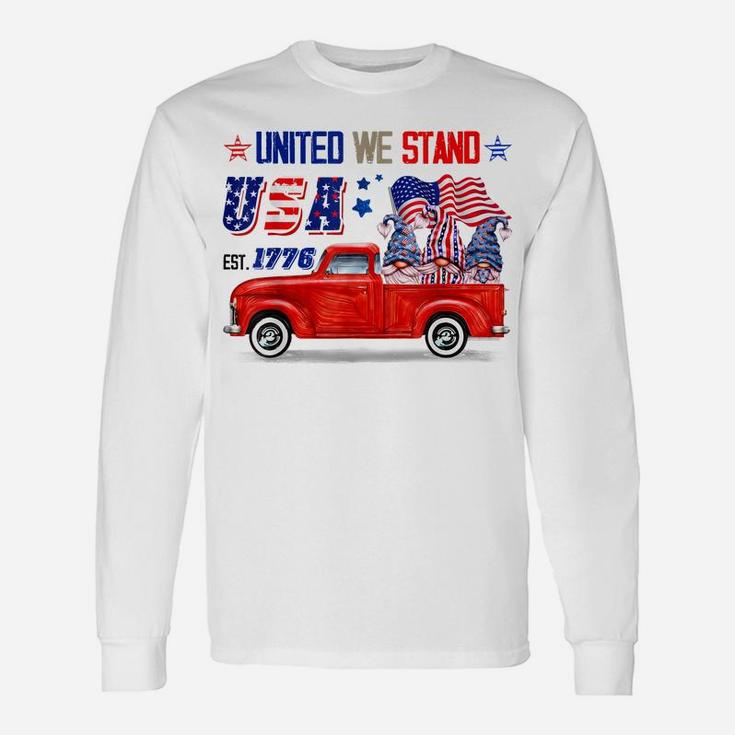 United We Stand Usa Patriotic Gnome American Flag Unisex Long Sleeve