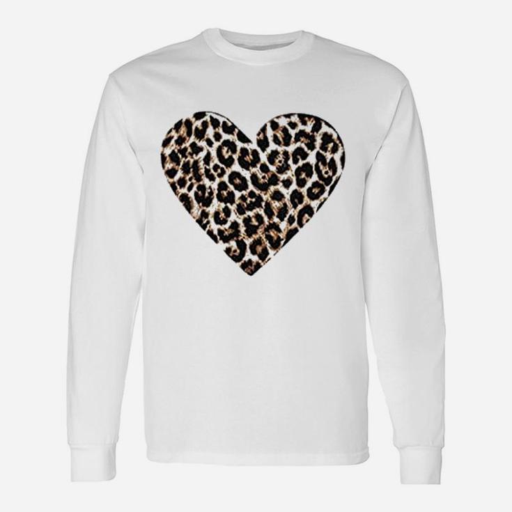 Valentine Day Love Heart Leopard Unisex Long Sleeve