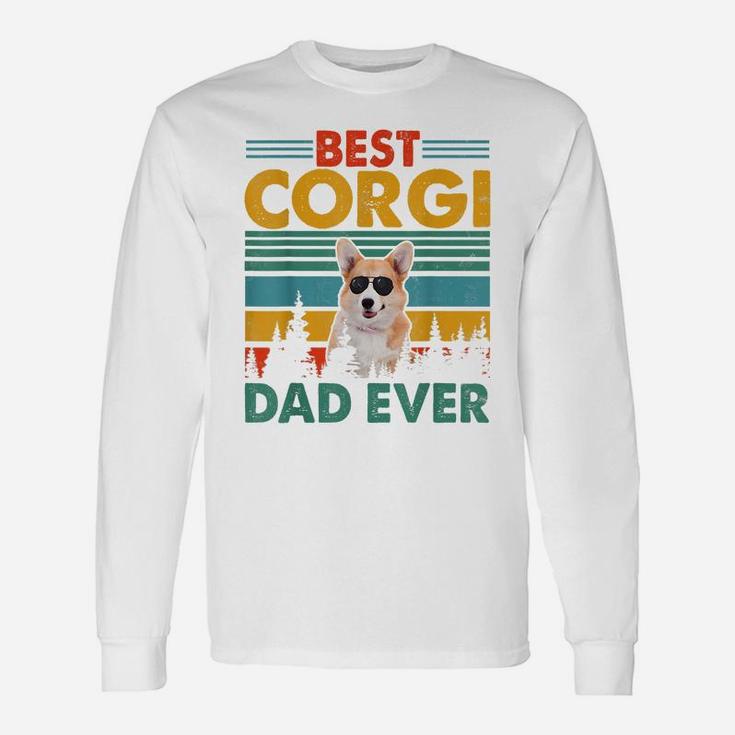 Vintag Retro Best Corgi Dog Dad Happy Father's Day Dog Lover Unisex Long Sleeve
