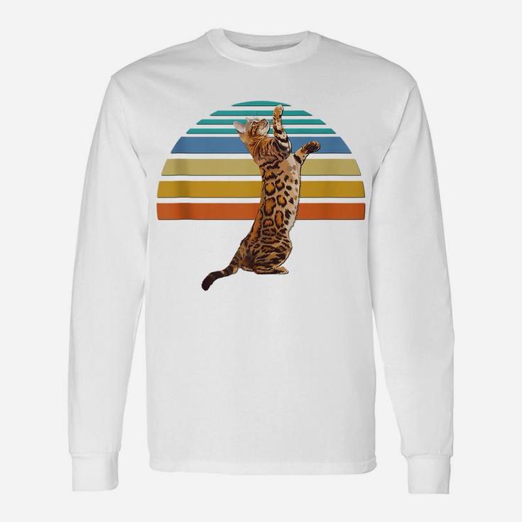 Vintage Retro Bengal Cat Owner Lovers Moms Dads  Gift Unisex Long Sleeve