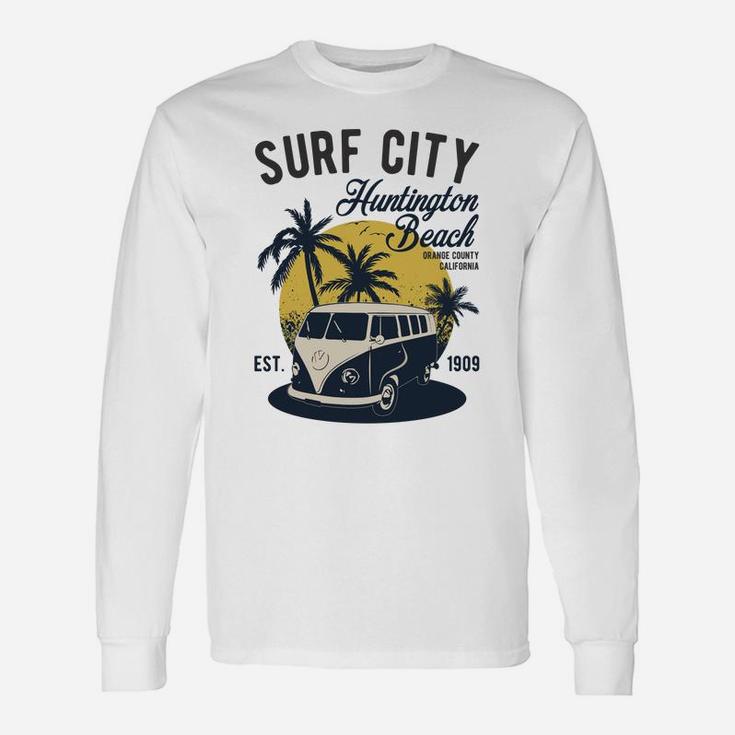 Vintage Surf City Huntington Beach California Summer Gift Sweatshirt Unisex Long Sleeve