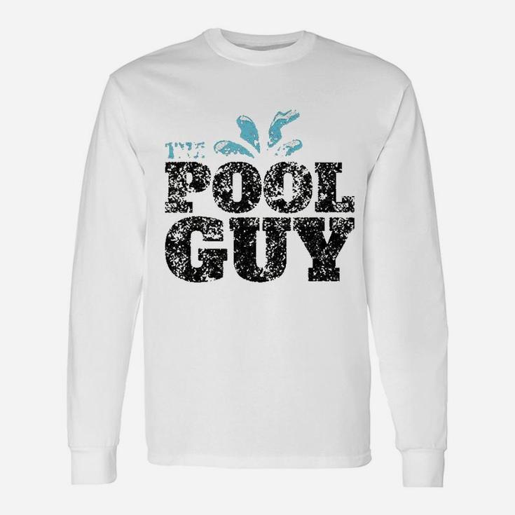 Vintage The Pool Guy Funny Swimming Unisex Long Sleeve