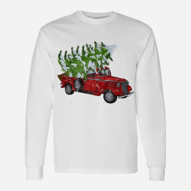 Vintage Wagon Christmas  - Tree On Car Xmas Vacation Unisex Long Sleeve