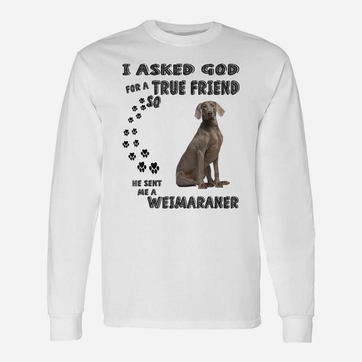 Weimaraner Quote Mom Weim Dad Costume, Cute Grey Hunting Dog Unisex Long Sleeve