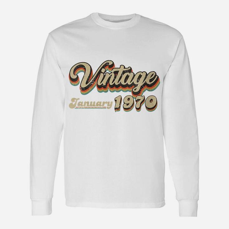 Womens 50Th Birthday Gift Vintage January 1970 Fifty Years Old Unisex Long Sleeve