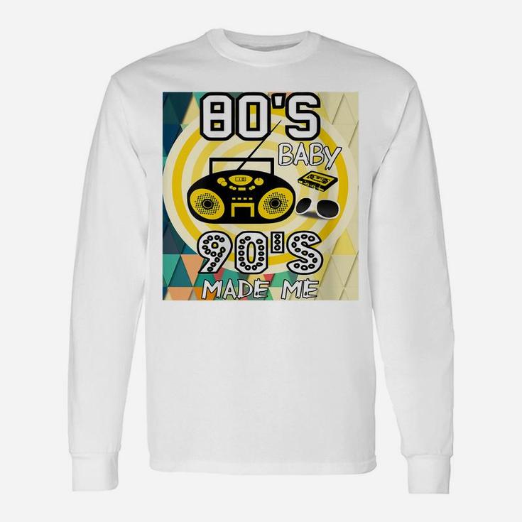 Womens 80S Baby 90S Made Me Classic Vintage Retro Graphic Unisex Long Sleeve