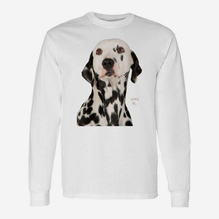 Womens Dalmatian Shirt Dalmation Tshirt Dog Mom Dad Love Pet Tee Unisex Long Sleeve