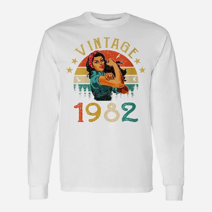 Womens Retro Vintage 1982 Made In 1982 39 Years Old 39Th Birthday Unisex Long Sleeve