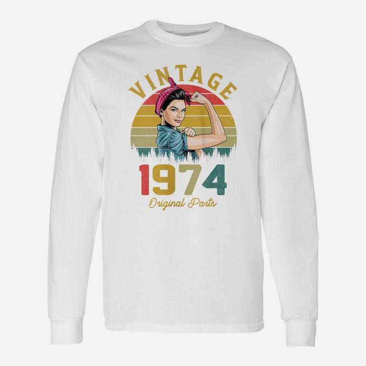 Womens Vintage 1974 Made In 1974 47Th Birthday 47 Years Old Gift Unisex Long Sleeve