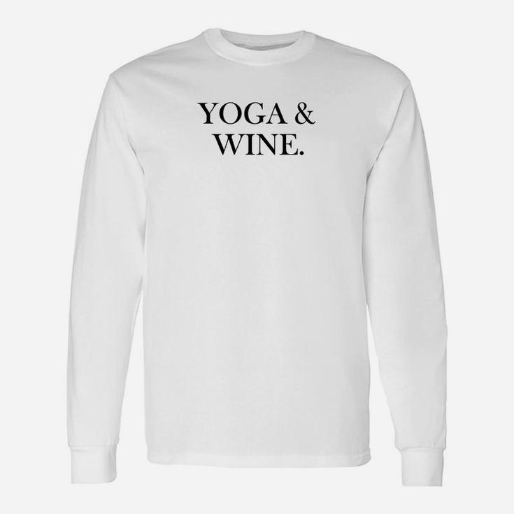Yoga & Wein Langarmshirts Weiß, Sport Freizeit Langarmshirts für Damen