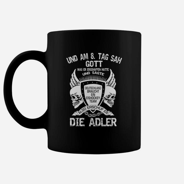 Adler-Motiv Herren Tassen Schwarz mit deutschem Spruch