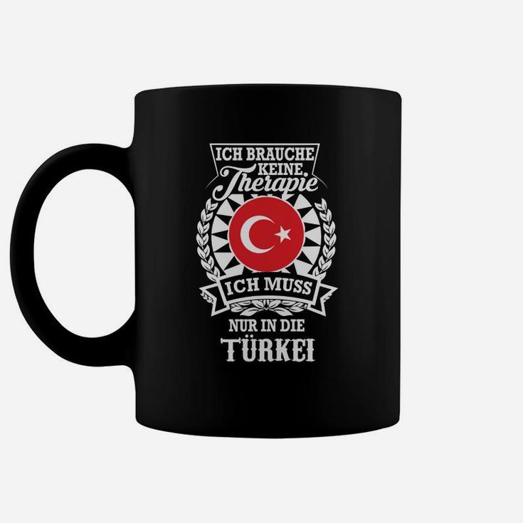 Therapieersatz Türkei Tassen, Schwarzes Tee mit Flagge & Spruch