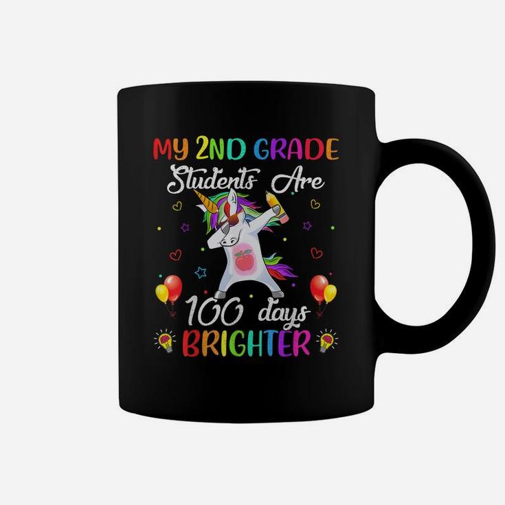 100 Days Brighter Unicorn 100Th Day Of 2Nd Grade Teacher Coffee Mug