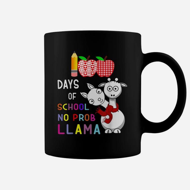100 Days Of School Funny No Probllama Llama Teacher Coffee Mug