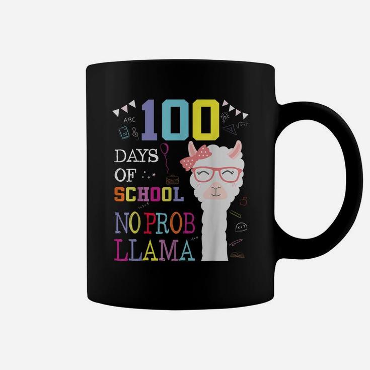 100 Days Of School No Probllama Happy 100Th Day Teacher Kid Coffee Mug