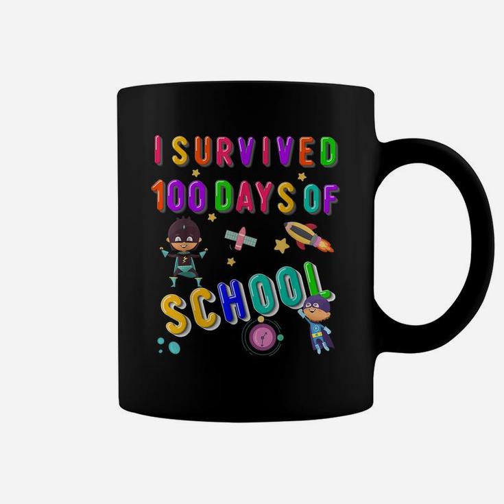 100 Days Of School Superhero Outfit Boy Kindergarten Gift Coffee Mug