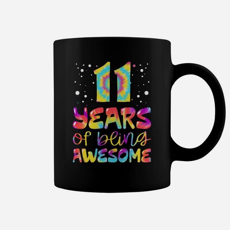 11 Years Of Being Awesome Tie Dye 11 Years Old 11Th Birthday Coffee Mug