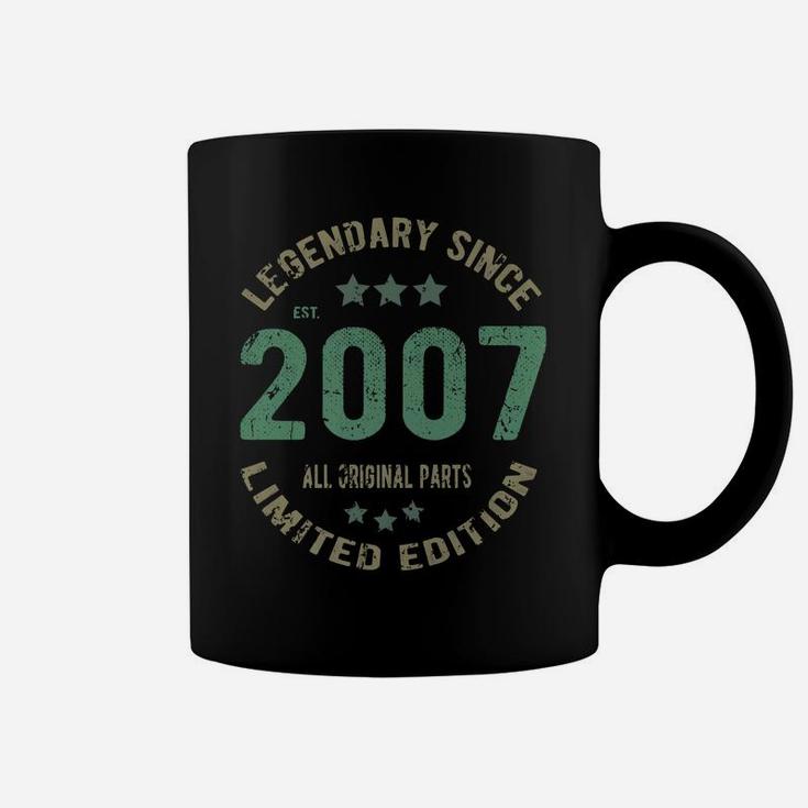 14 Years Old Bday Legend Since 2007 - Vintage 14Th Birthday Coffee Mug