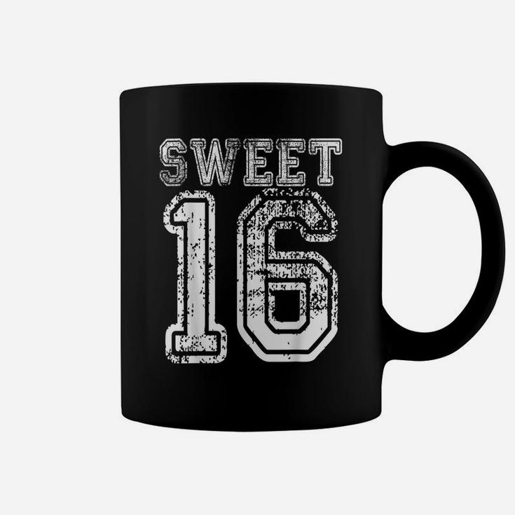 16Th Birthday Gift Teen Sweet Sixteen 16 Varsity Crack Coffee Mug