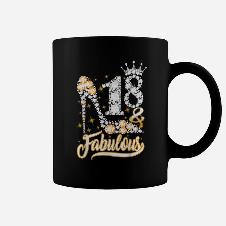 18 & Fabulous 18 Years Old 18Th Birthday Diamond Crown Shoes Coffee Mug