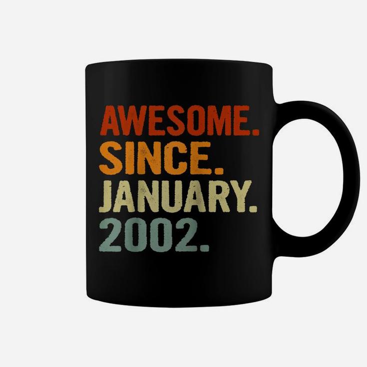19 Years Old Retro Birthday Gift Awesome Since January 2002 Raglan Baseball Tee Coffee Mug