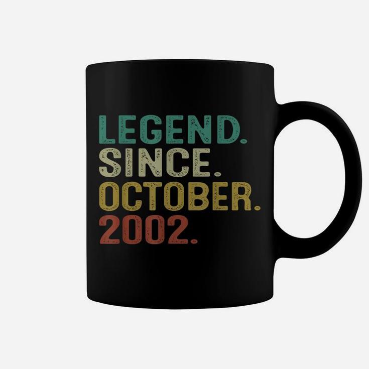 19 Years Old Vintage Legend Since October 2002 19Th Birthday Coffee Mug