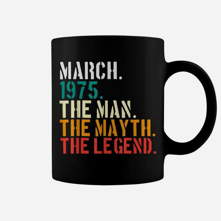1975 Vintage Born Man Myth Legend 45 Years Old T-Shirt Coffee Mug